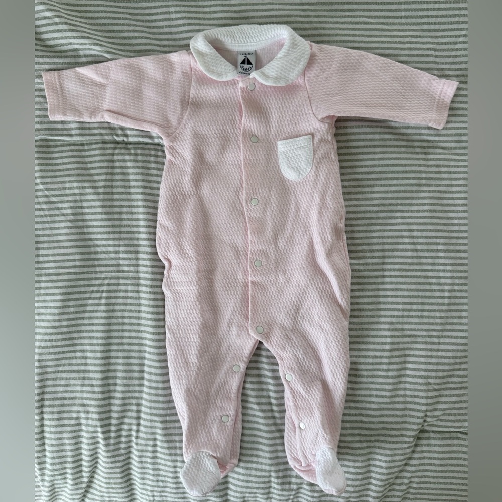 Babidu Soft Pink Baby Footie 1 Month